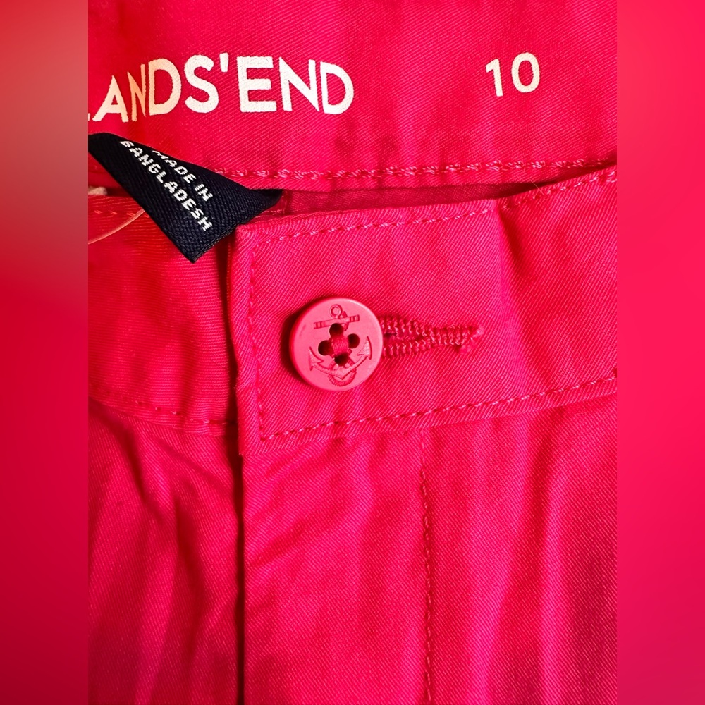 NWT Lands’ End Girls Mini Bermuda Shorts - Size 10 - Hot Pink - Picture 4 of 6